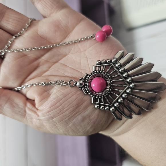 Hand Crafted Other - Silver and Pink Pendant Bookmark